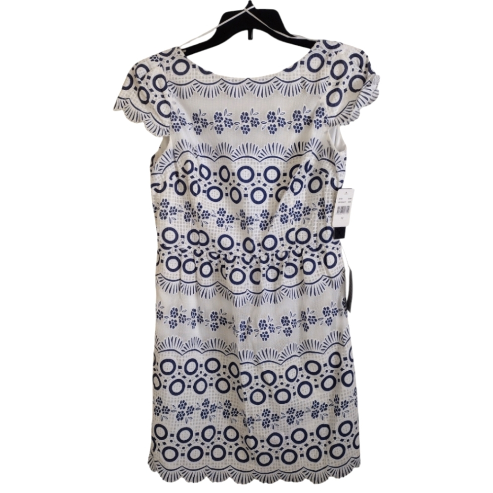Maia NWT navy and white eyelet lace overlay cap sleeve dress size 12